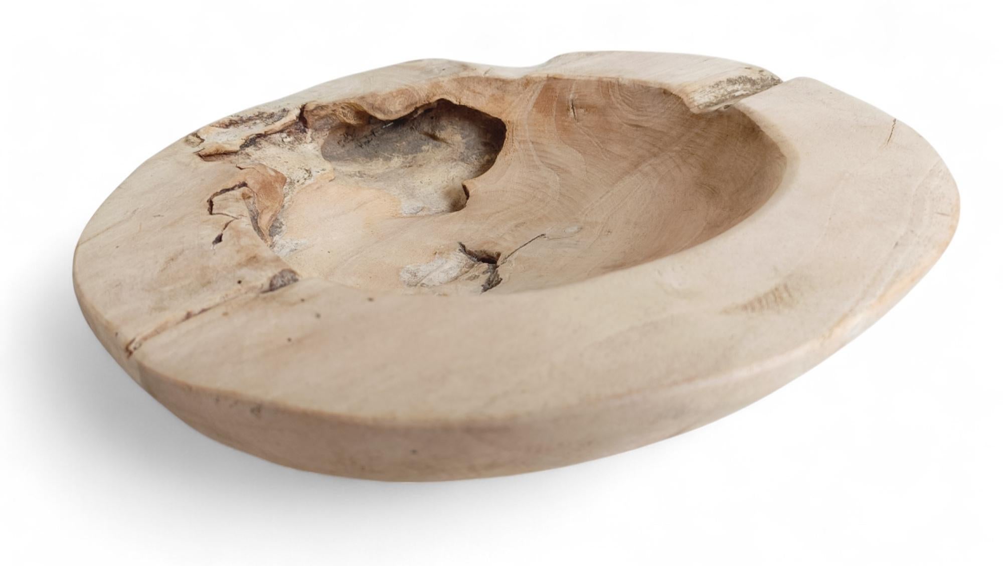 Organic Modern Teak Wood Large Bowl or Centerpiece Attr. to Andrianna Shamaris For Sale 4