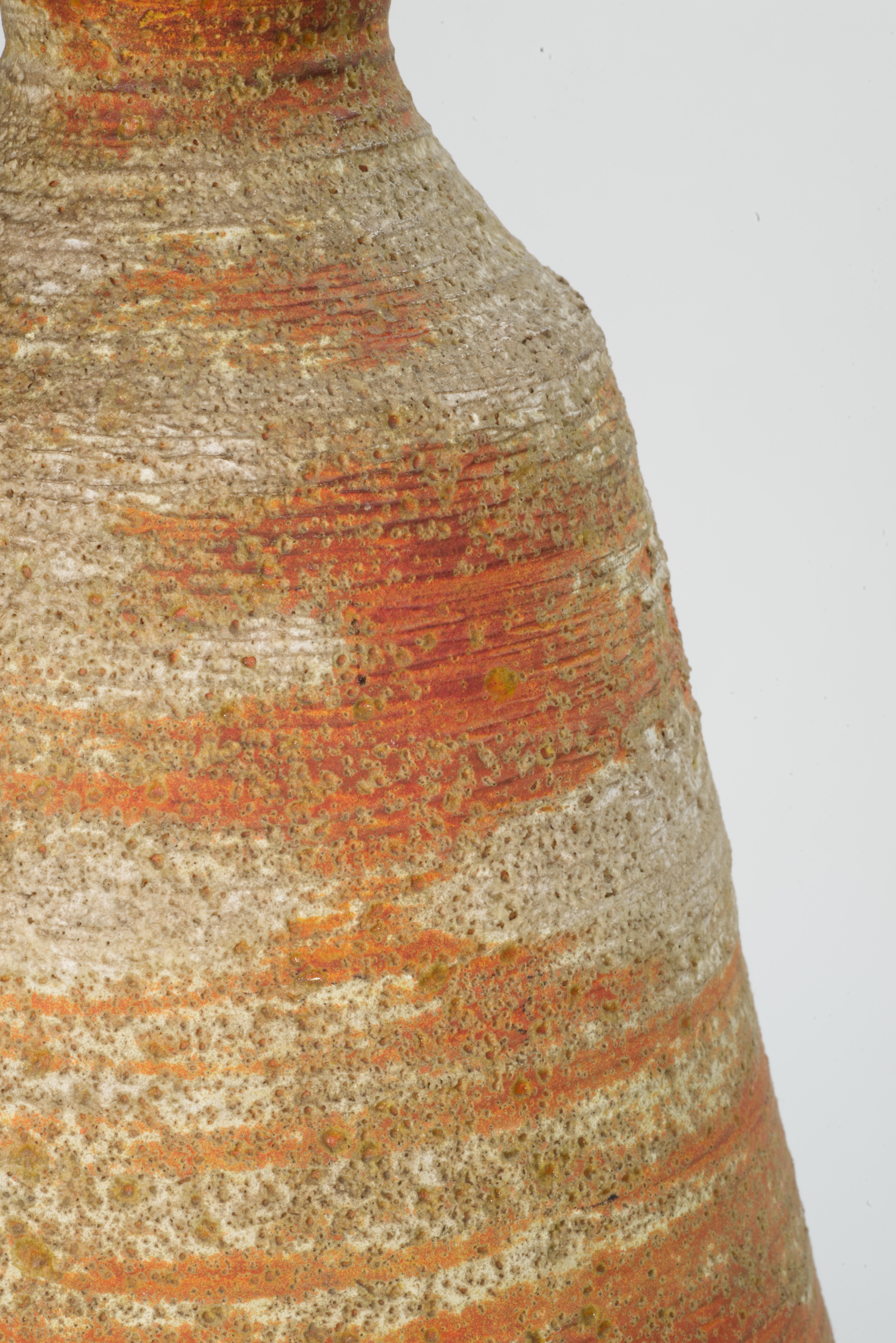 Moderne organische Tischlampe aus strukturierter Glasur, American Studio Art Pottery im Angebot 2