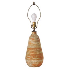 Organic Modern Textured Glaze Table Lamp, American Studio Art Pottery