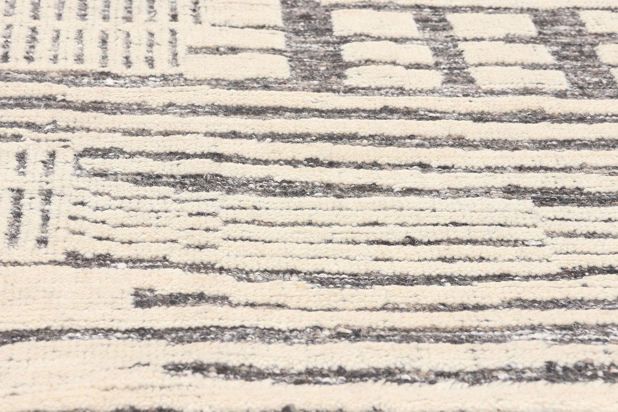 Organic Modern Textured High-Low Rug, Bauhaus Minimalism meets Shibui  In New Condition For Sale In Dallas, TX