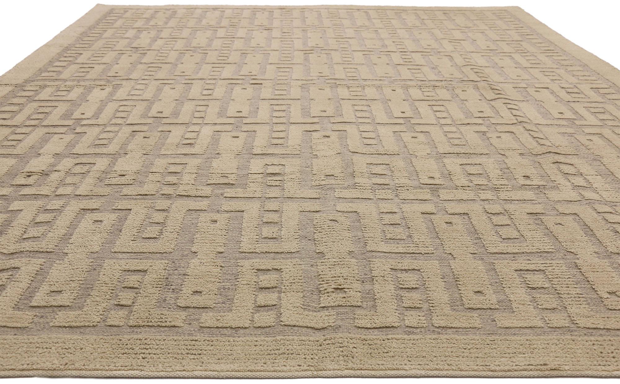 Organischer moderner strukturierter hochlehner Teppich, inspiriert von Sigvard Bernadotte (Skandinavische Moderne) im Angebot