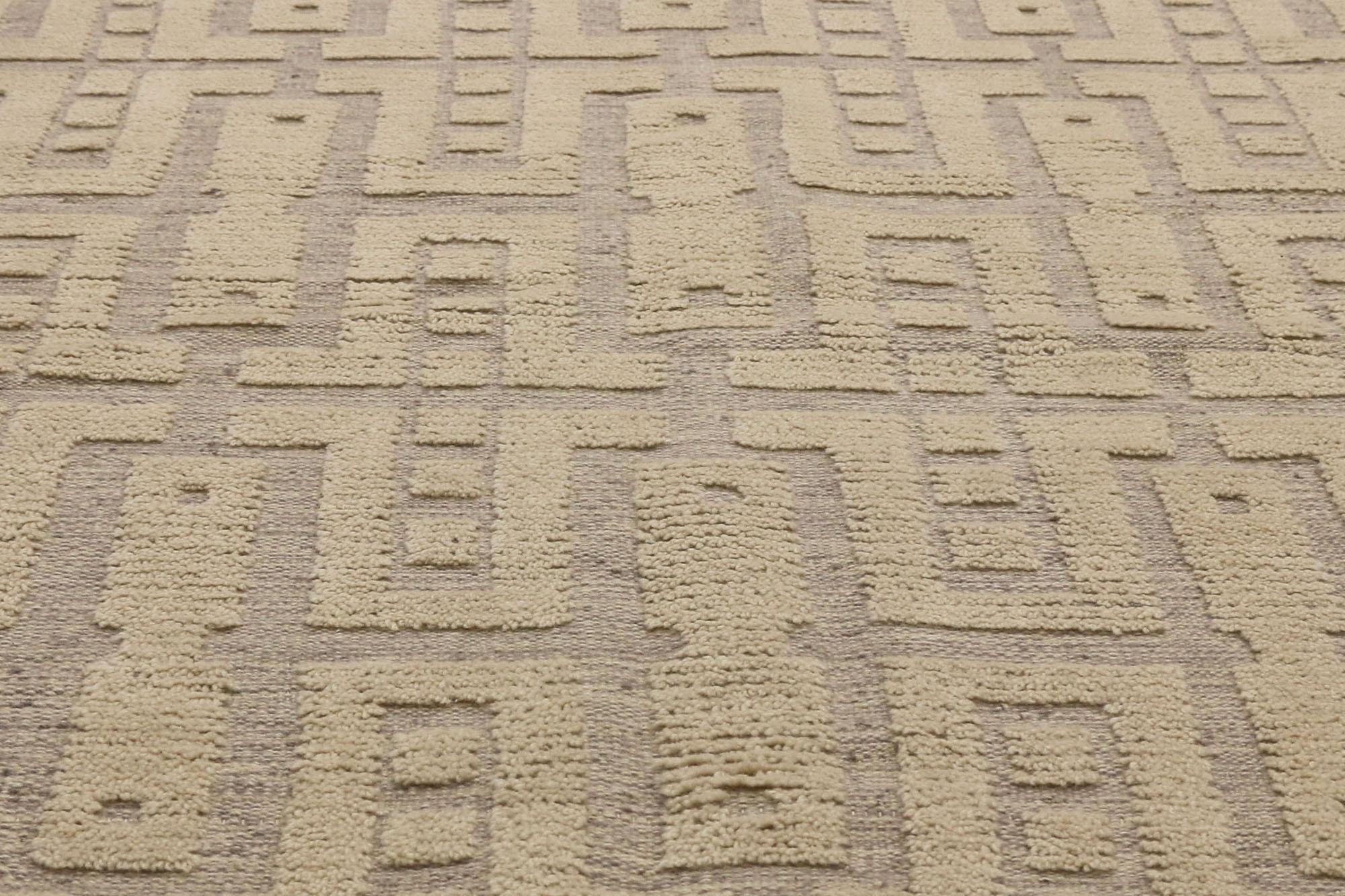 Organischer moderner strukturierter hochlehner Teppich, inspiriert von Sigvard Bernadotte (Indisch) im Angebot