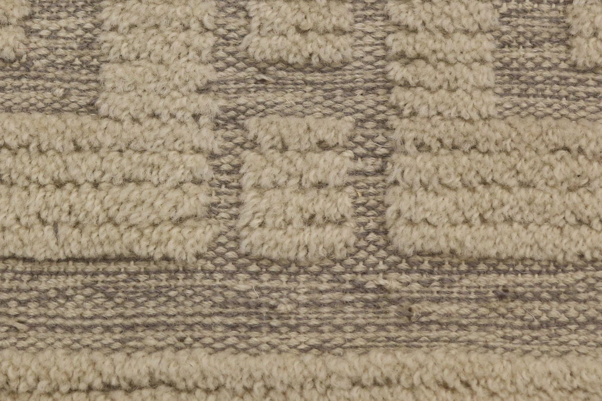 Organic Modern Textured High-Low Rug Inspired by Sigvard Bernadotte In New Condition For Sale In Dallas, TX
