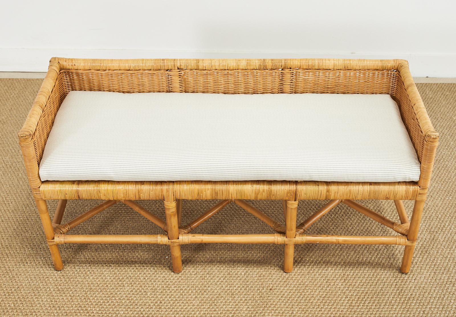 tommy hilfiger rattan bench