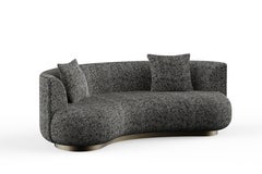 Sofá curvo gemelo moderno ecológico, jacquard italiano, hecho a mano Portugal Greenapple