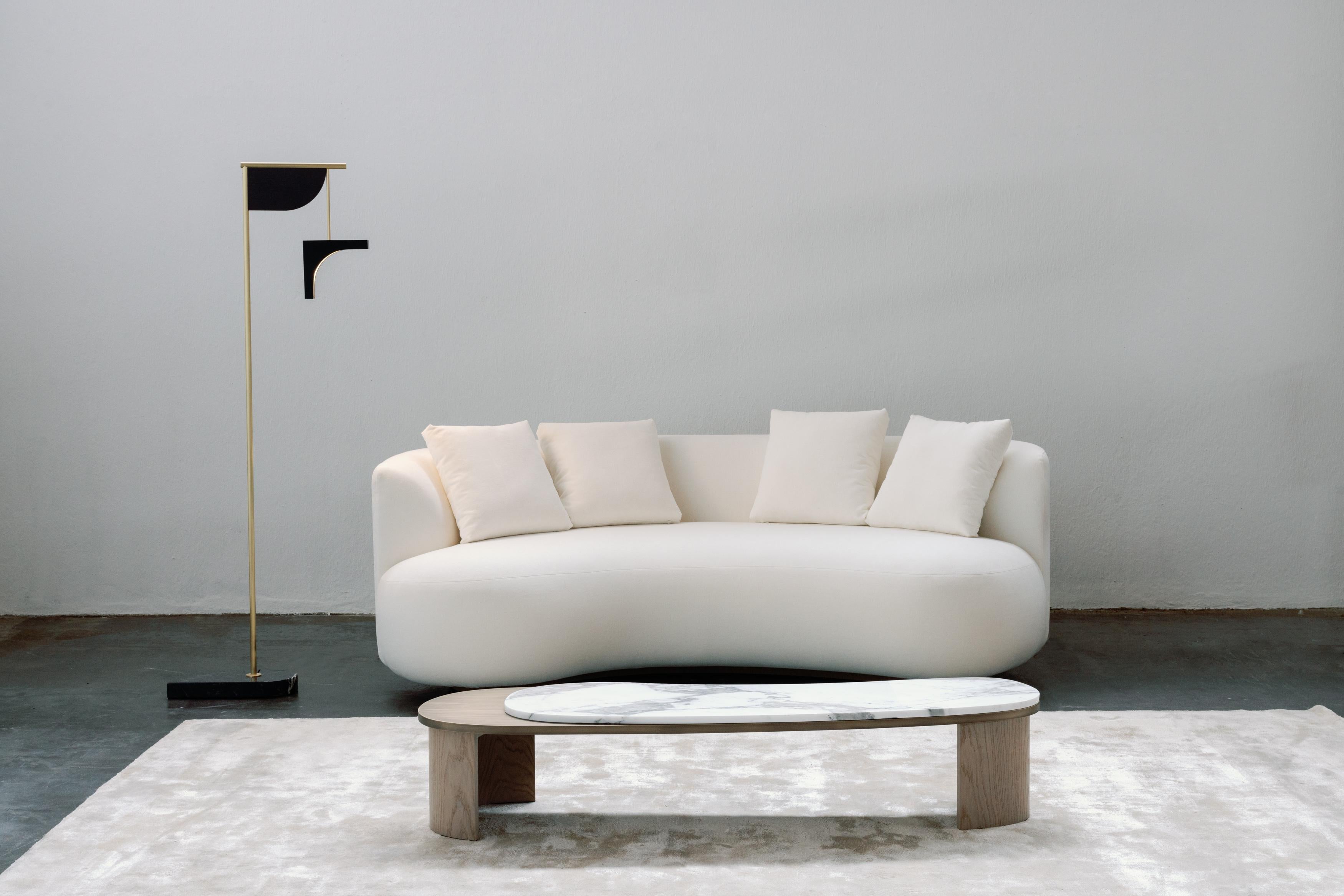 Sofá curvo gemelo moderno ecológico, jacquard italiano, hecho a mano Portugal Greenapple en venta 1