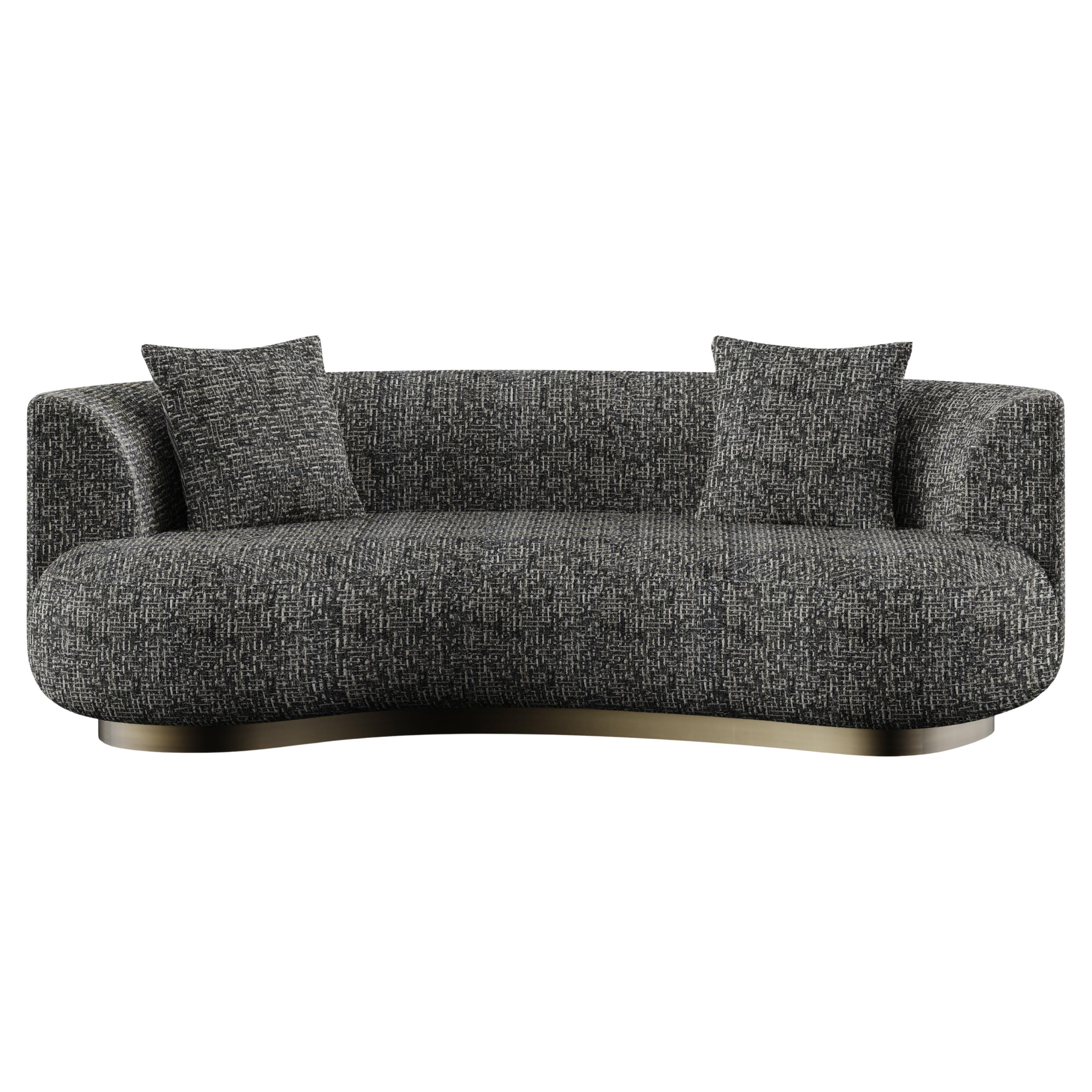 The Moderns Modernity Curved Sofa, Italian Jacquard, Handmade Portugal Greenapple