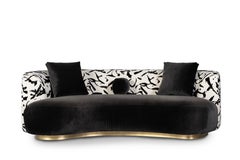 Modernes organisches Zwillingssofa, DEDAR Samt, Messing, handgefertigt von Greenapple