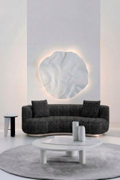 Organic Modern Twins Curved Sofa, Italian Jacquard, Handmade Portugal Greenapple