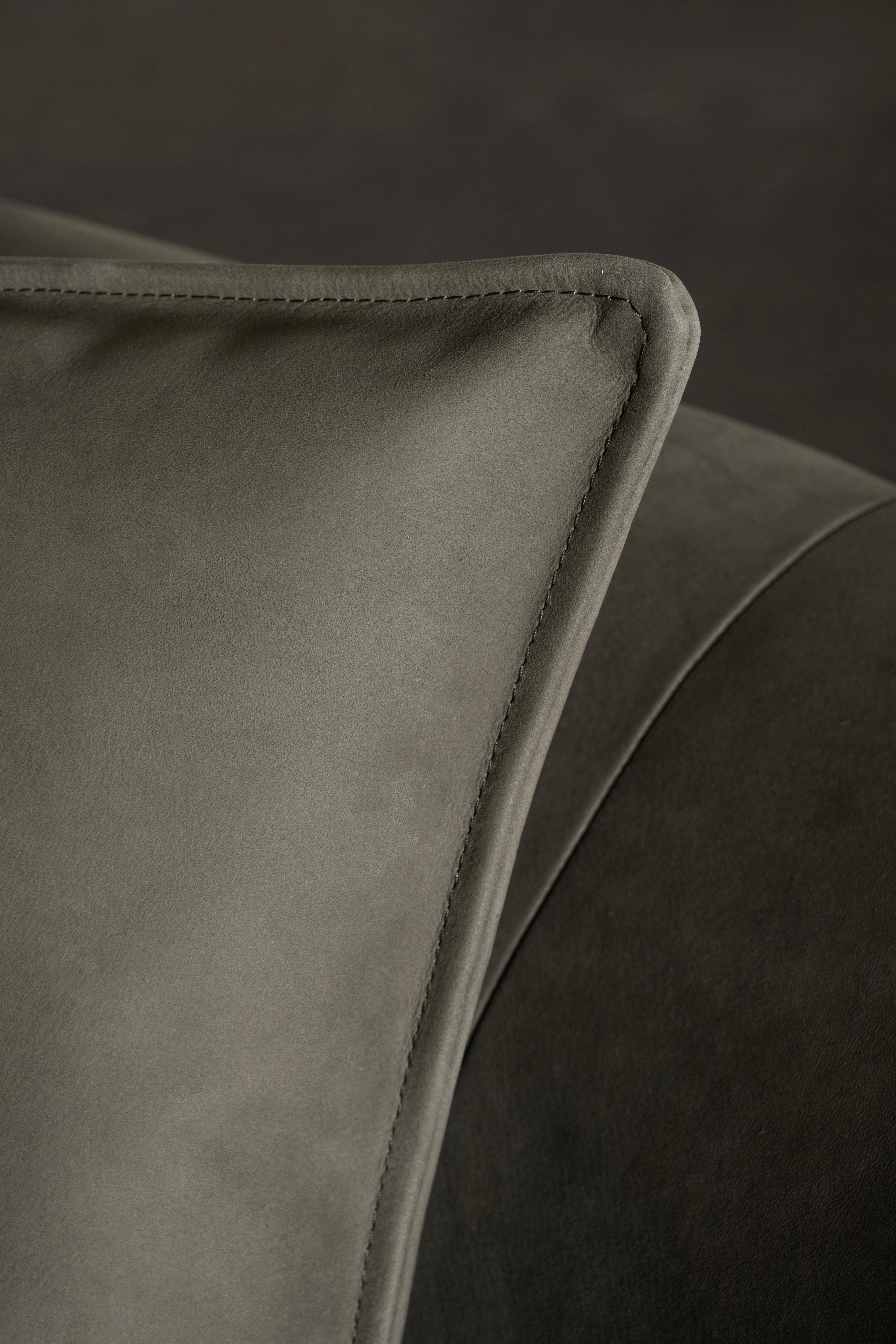 The Moderns Twins Curved Sofa, Italian Leather, Handmade Portugal Greenapple en vente 7