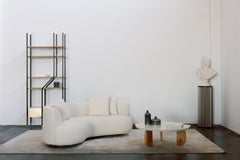 Organic Modern Twins Loveseat, DEDAR Chenille, Oak, Handmade Portugal Greenapple