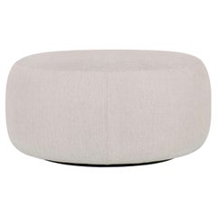Pouf pouf ottomano biologico moderno a due piazze, lino di cotone beige, fatto a mano da Greenapple