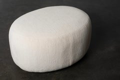 Organic Modern Twins Pouf Ottoman, Beige DEDAR Chenille, Handmade by Greenapple