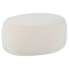 Organic Modern Twins Pouf Ottoman, Beige DEDAR Chenille, Handmade by Greenapple
