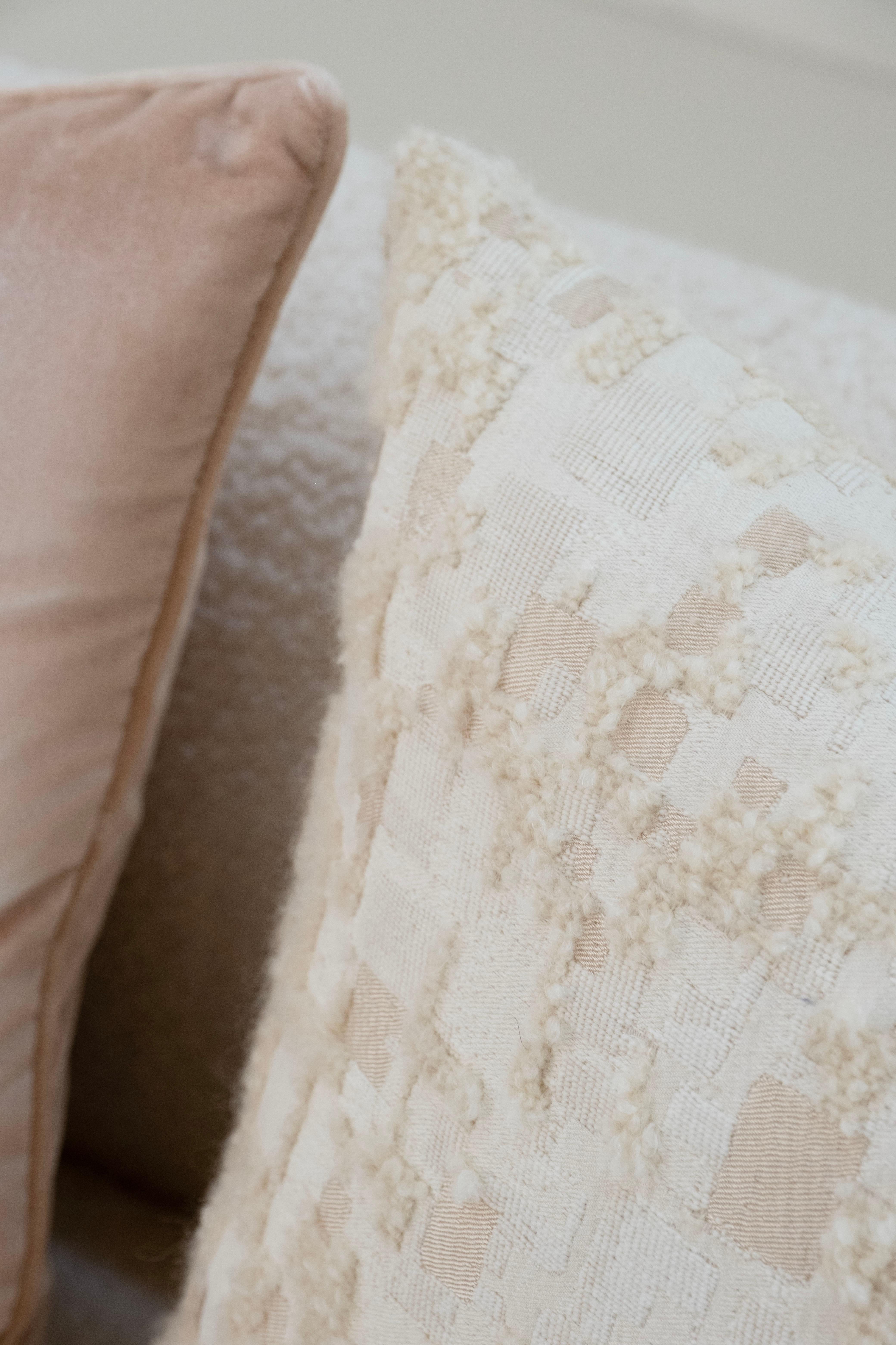 Organic Modern Arc Sofa Cream Wool Linen Handmade in Portugal by Greenapple For Sale 6