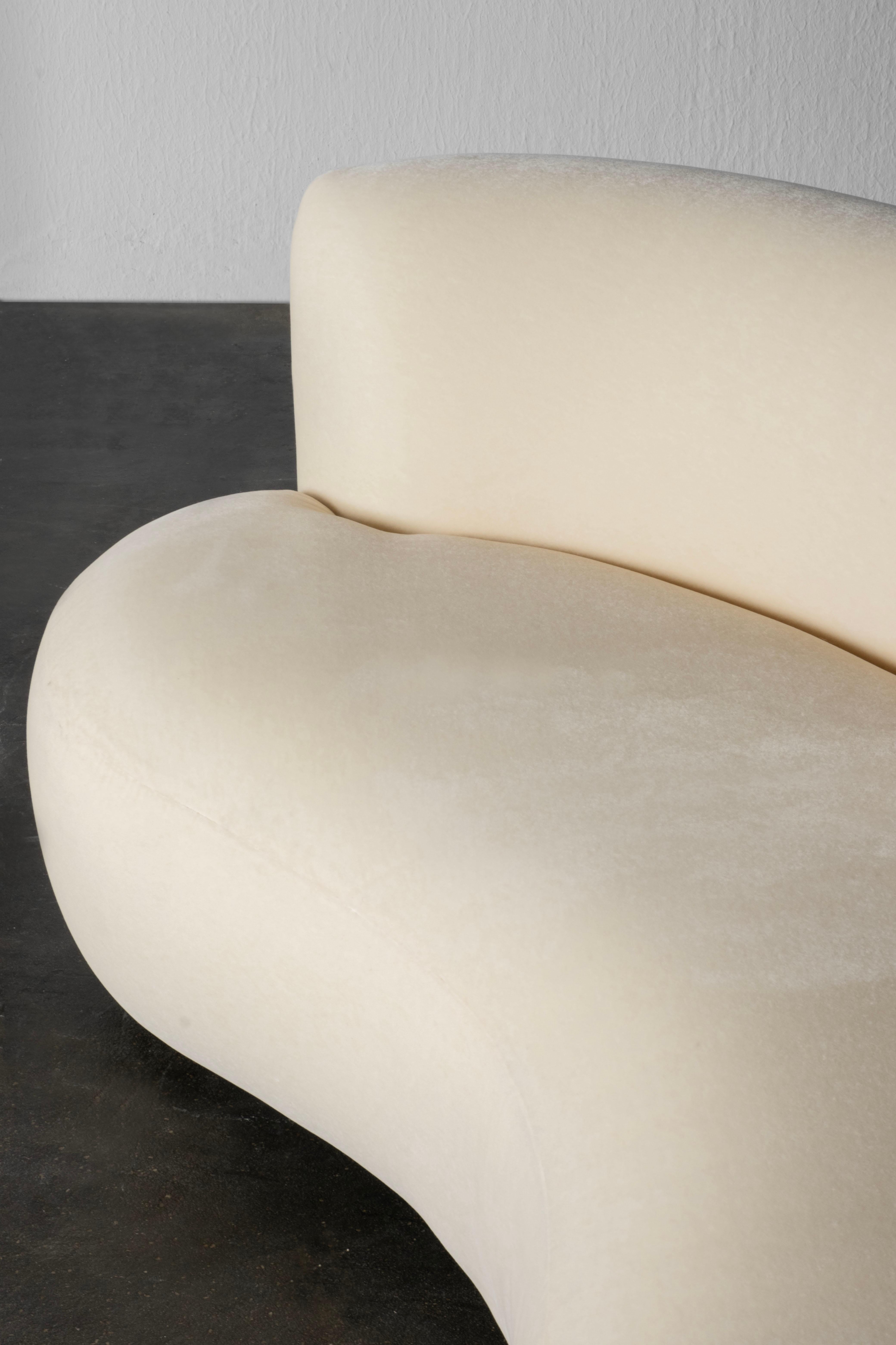 Organic Modern Twins Sofa, DEDAR Beige Mohair, Handmade Portugal by Greenapple For Sale 8