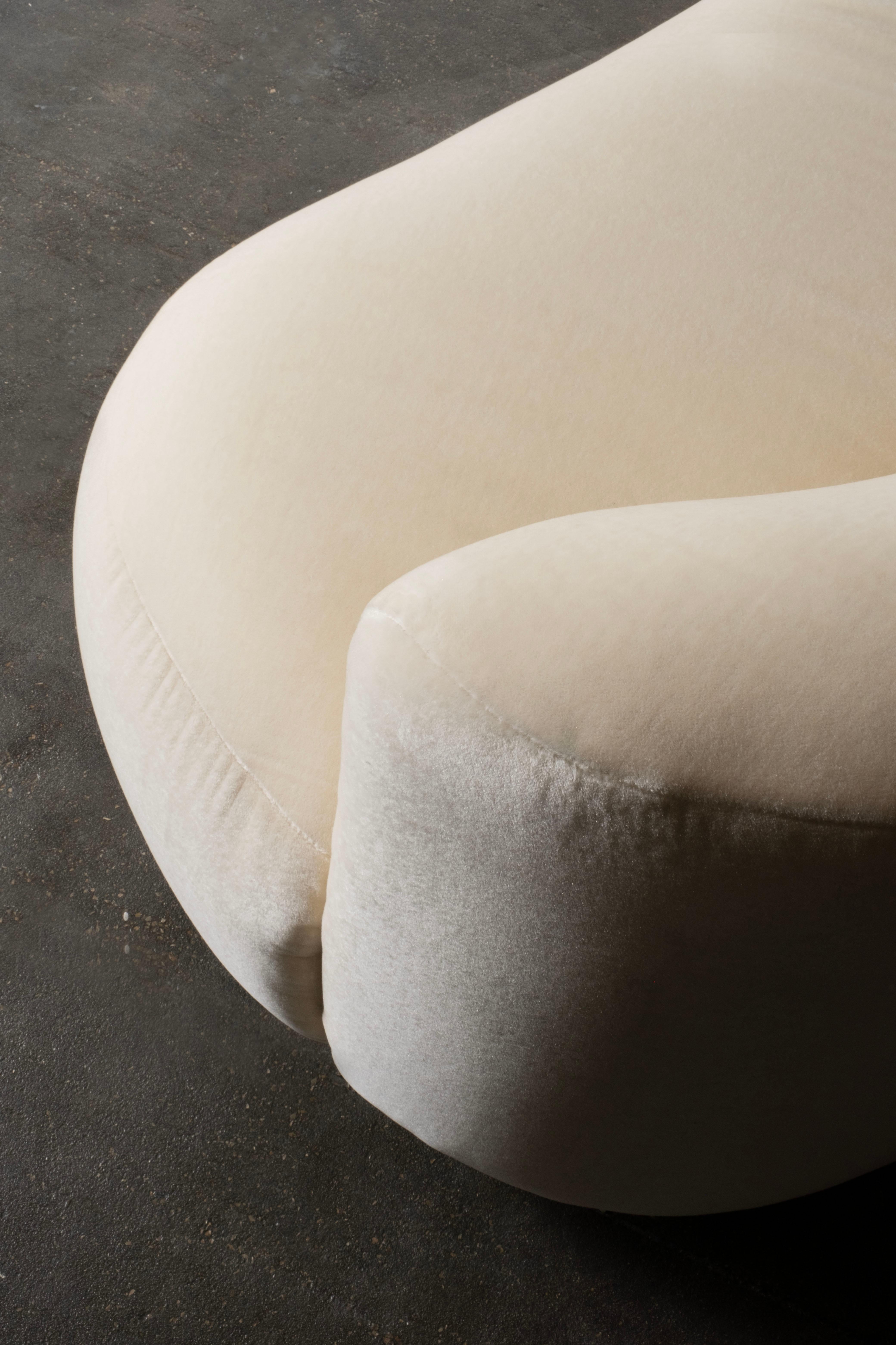 Organic Modern Twins Sofa, DEDAR Beige Mohair, Handmade Portugal by Greenapple For Sale 10