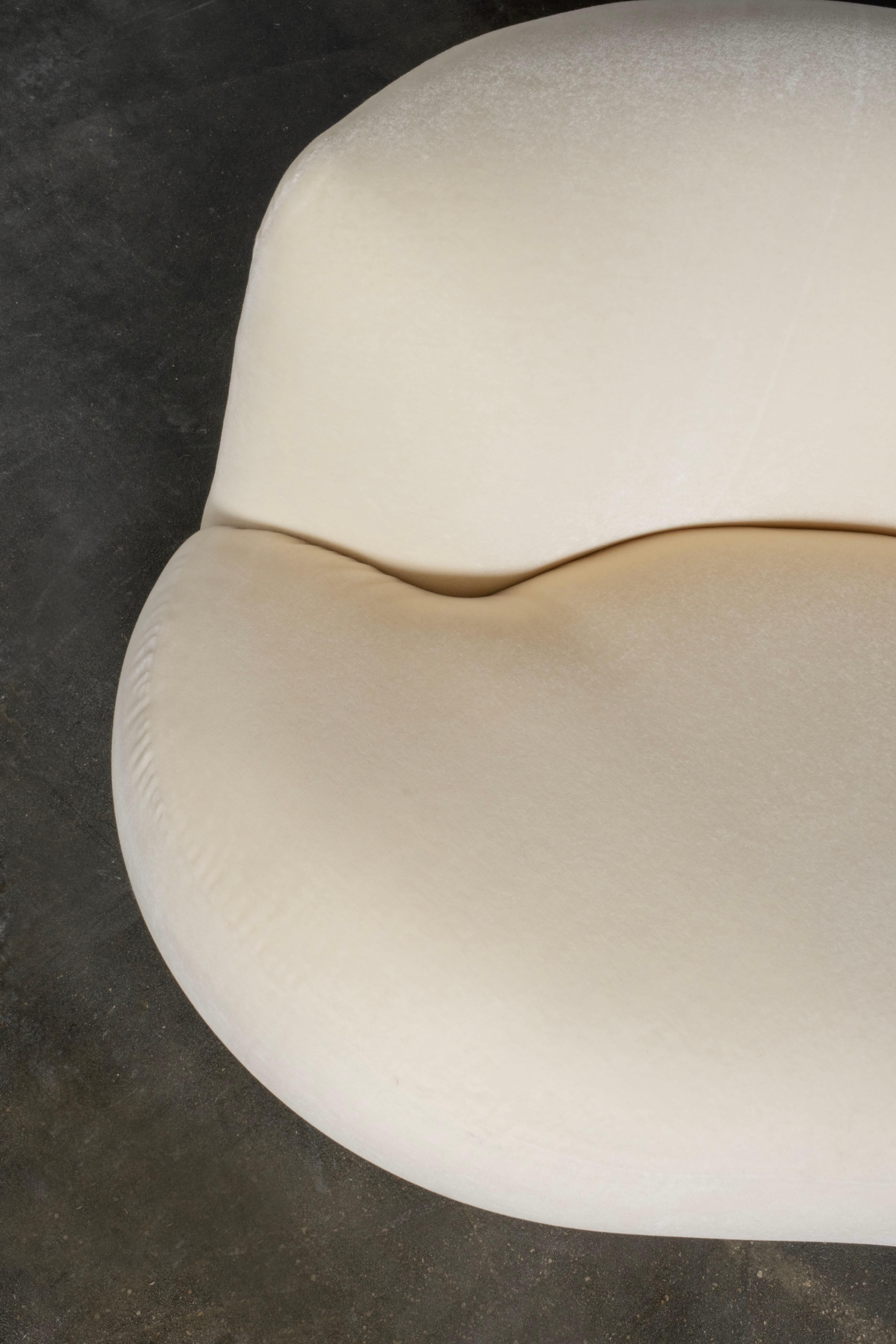Organic Modern Twins Sofa, DEDAR Beige Mohair, Handmade Portugal by Greenapple For Sale 12