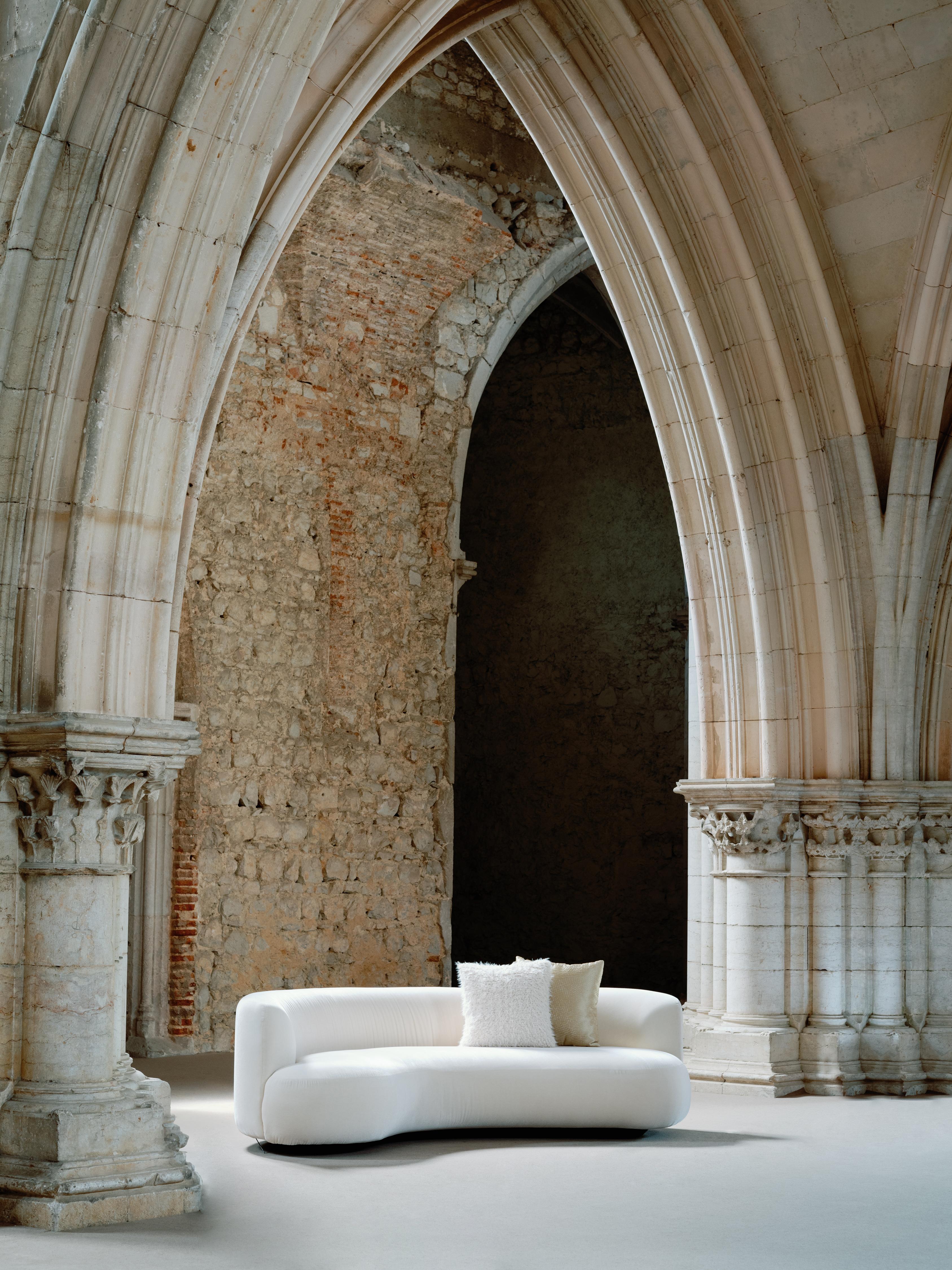 Contemporary Organic Modern Twins Sofa, DEDAR Beige Mohair, Handmade Portugal by Greenapple For Sale