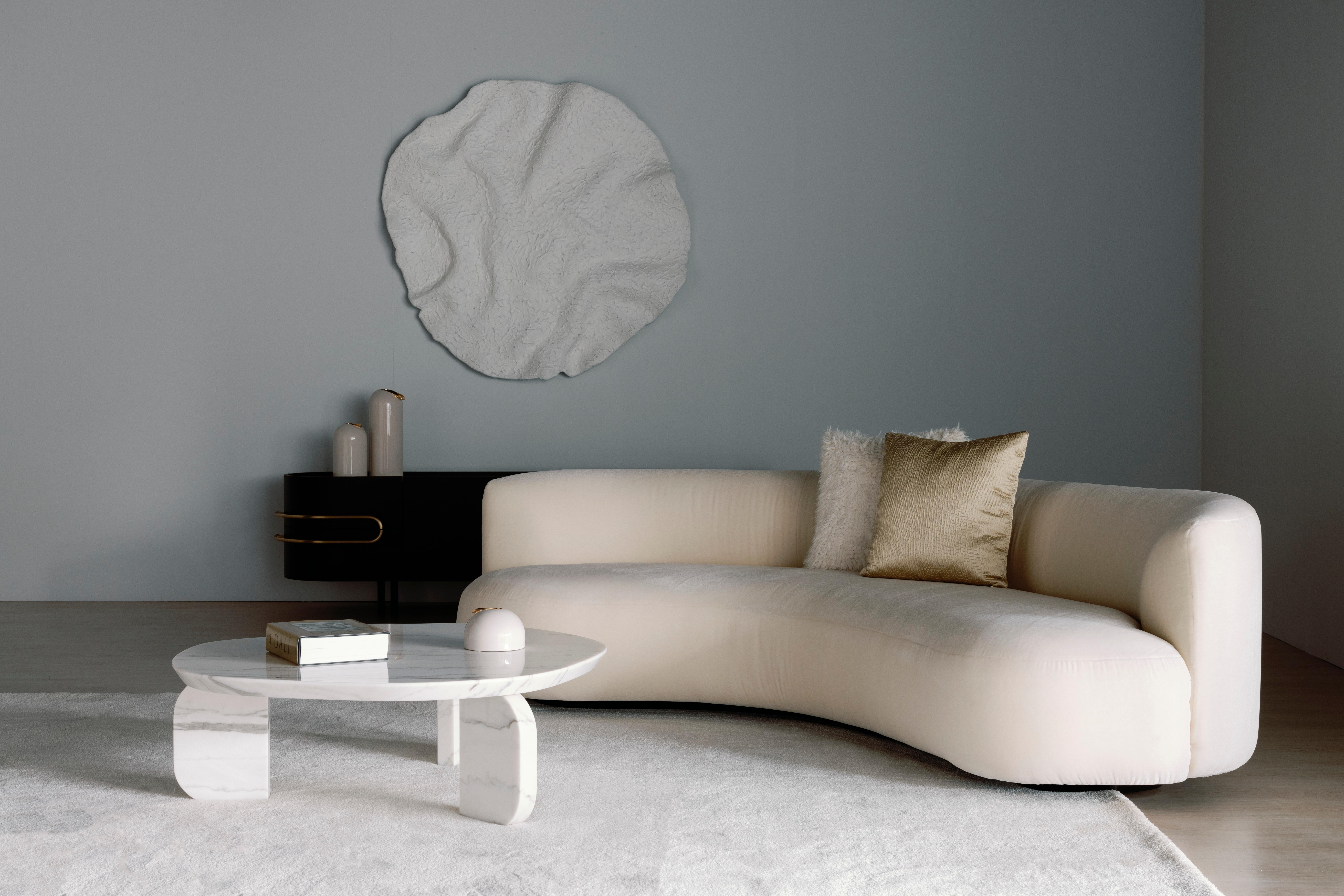 Sofá moderno orgánico para gemelos, DEDAR Mohair beige, hecho a mano Portugal by Greenapple Cuero en venta