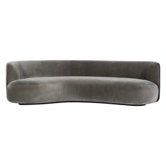 Organic Modern Twins Sofa, DEDAR Grey-Green Mohair, Handmade by Greenapple