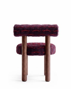 Silla de comedor orgánica moderna de terciopelo Gropius CS2 by NOOM, Borgoña