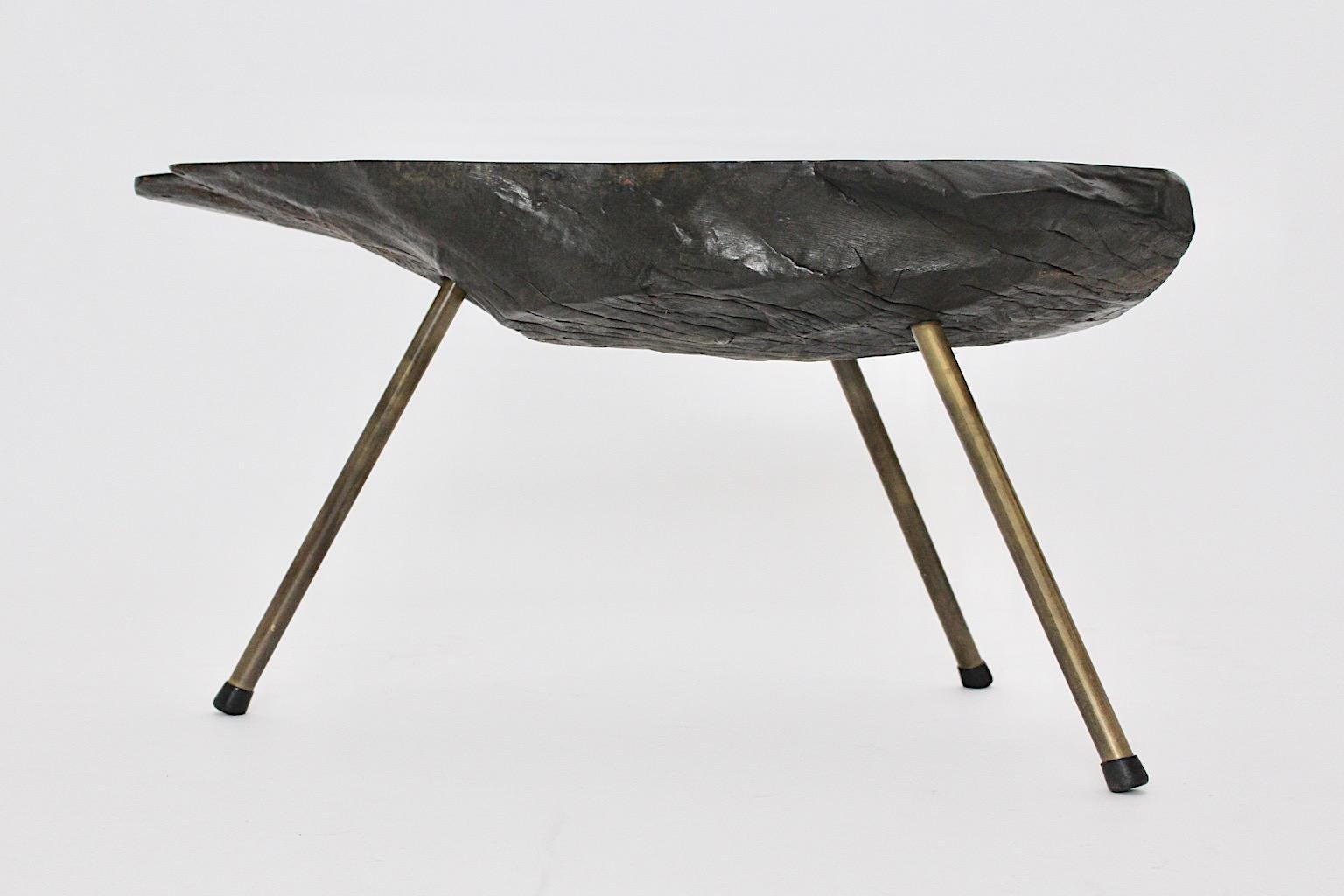 20th Century Organic Modern Vintage Carl Auböck Tree Trunk Sofa Table Side Table 1950s Vienna For Sale