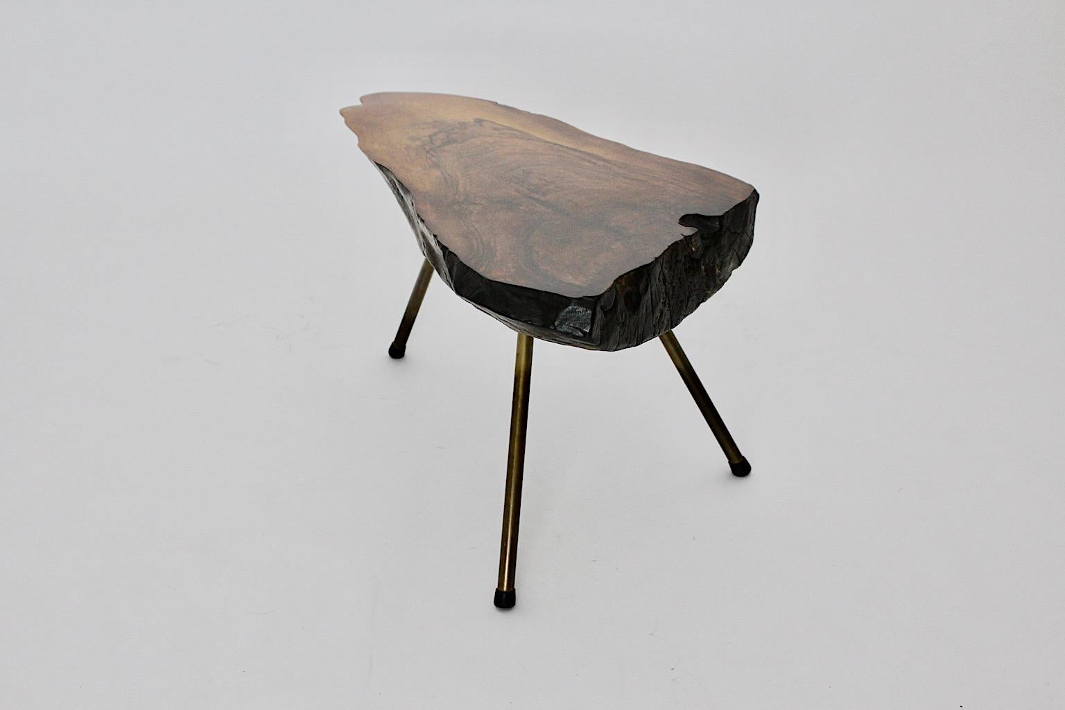 Organic Modern Vintage Carl Auböck Tree Trunk Sofa Table Side Table 1950s Vienna For Sale 1