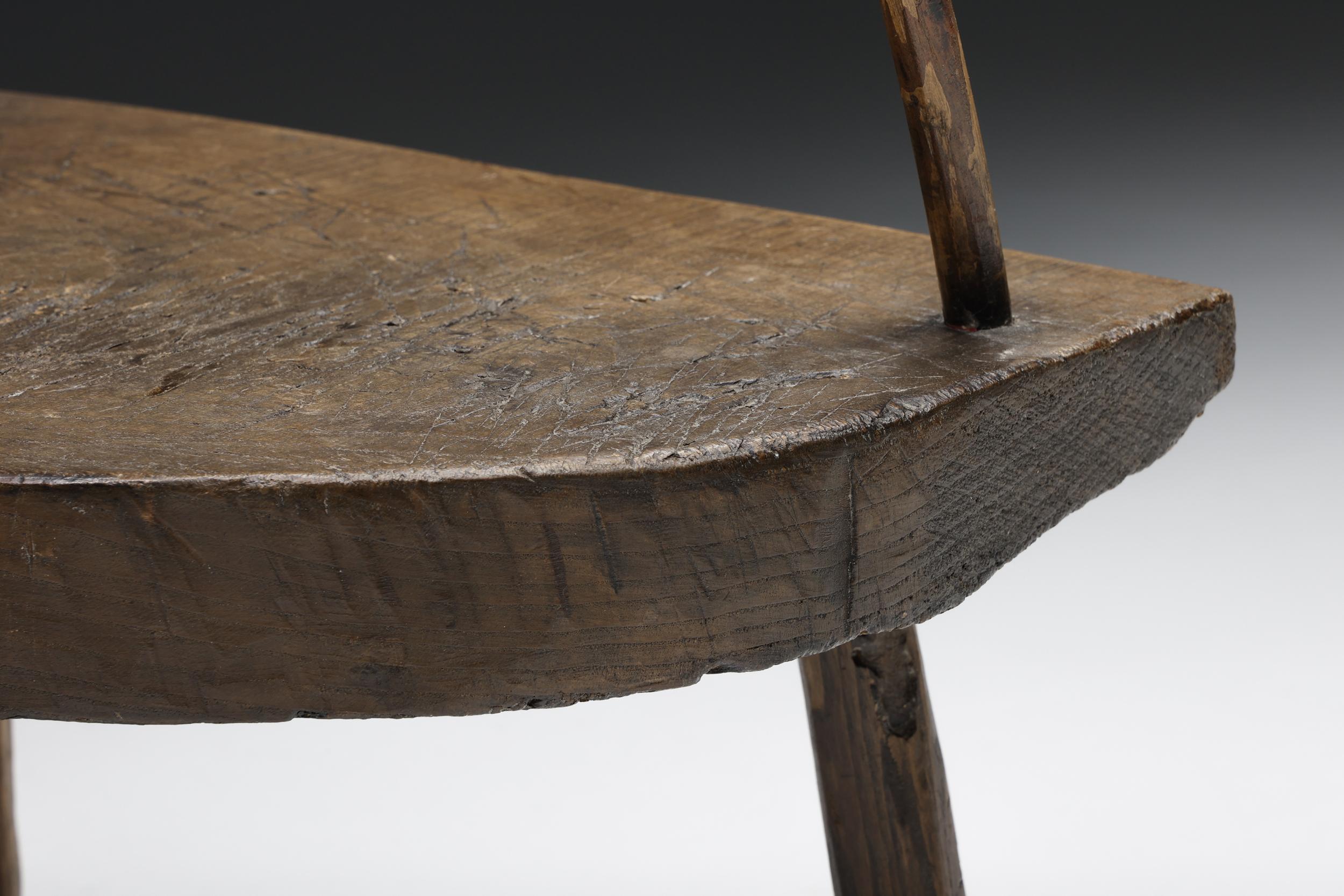 Organic Modern Wabi-Sabi Tripod Chair, France, circa 1900 1