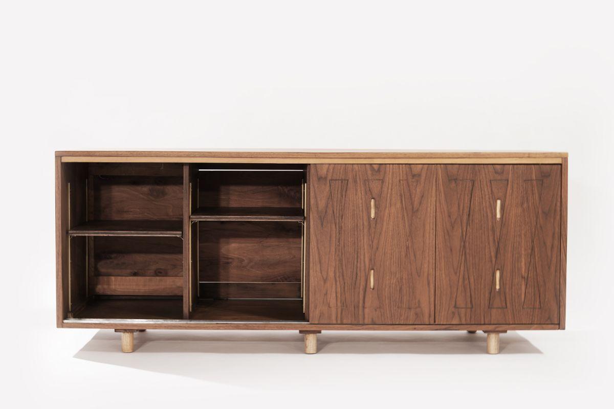 Organic Modern Walnut Credenza, 1960s 5