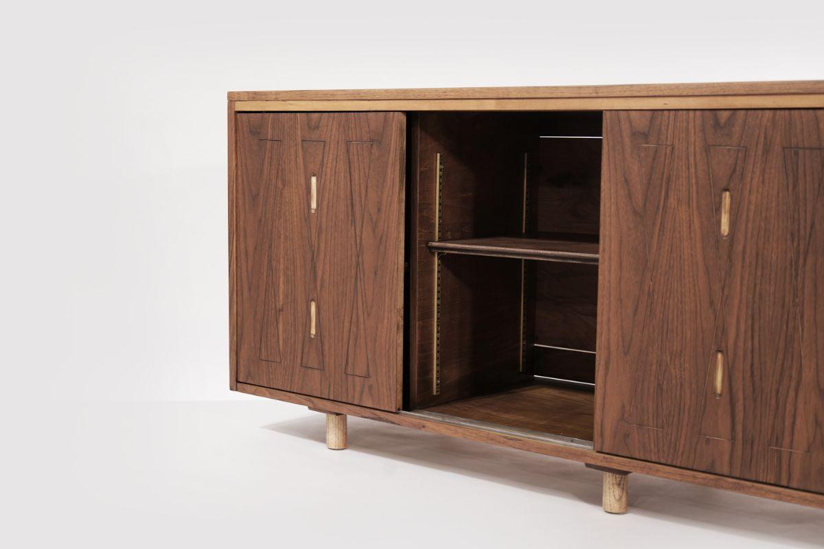 Organic Modern Walnut Credenza, 1960s 6