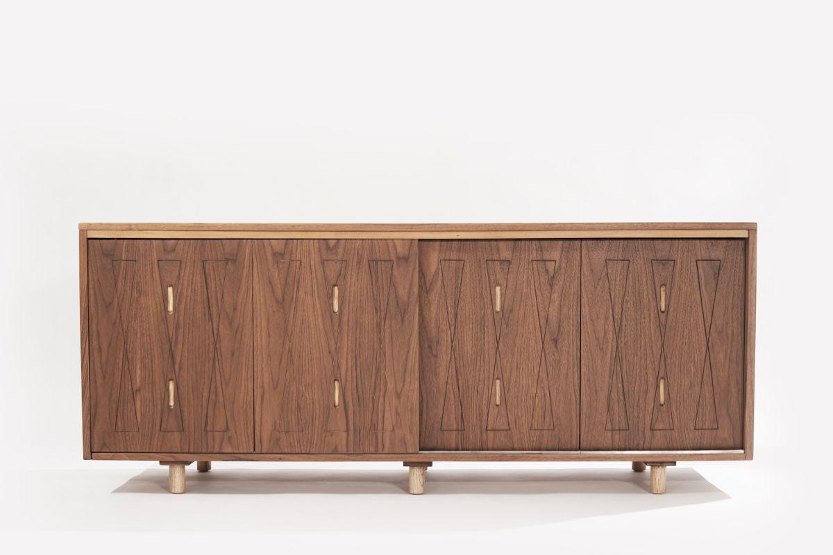 Mid-Century Modern Organic Modern Walnut Credenza, 1960s