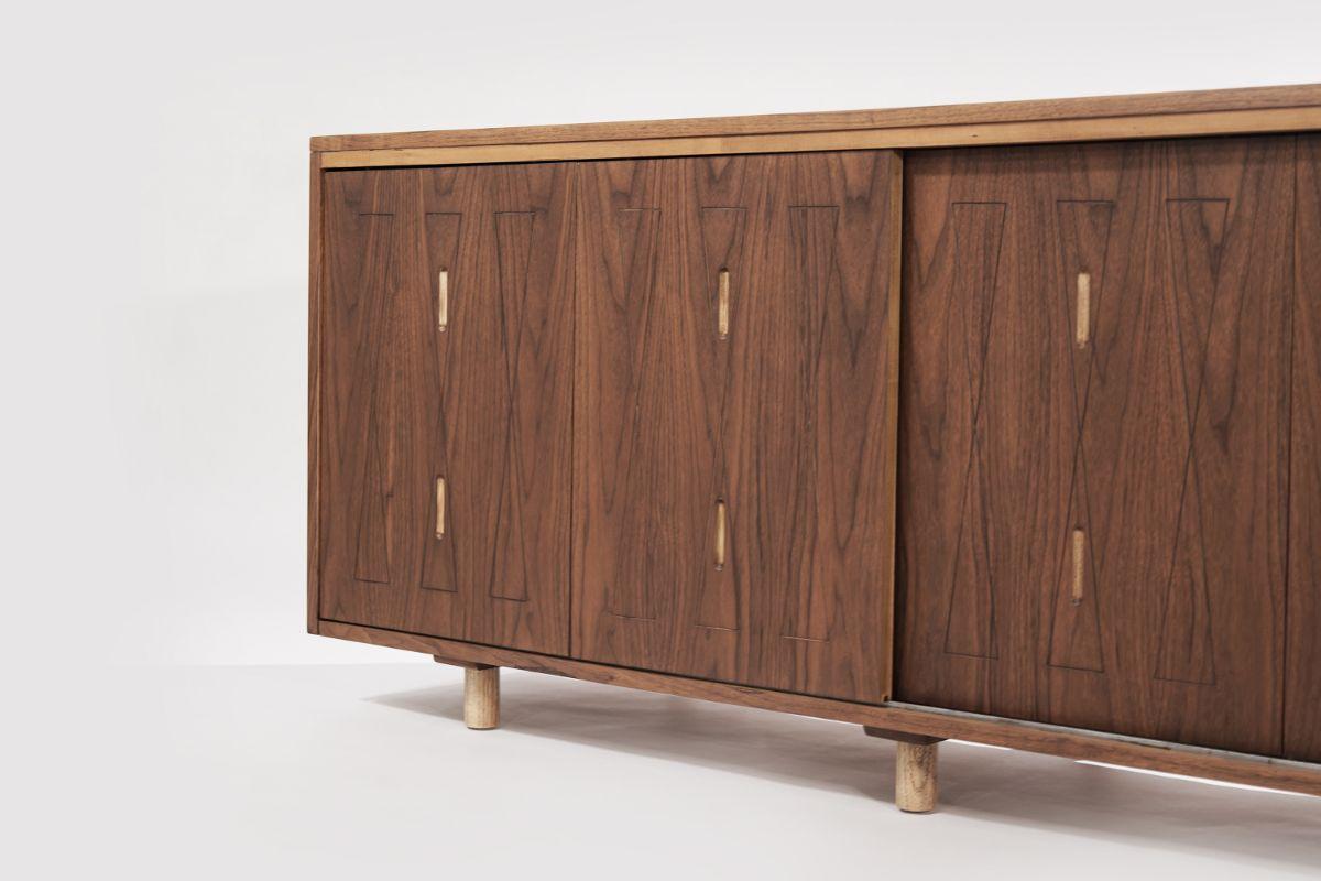 20th Century Organic Modern Walnut Credenza, 1960s