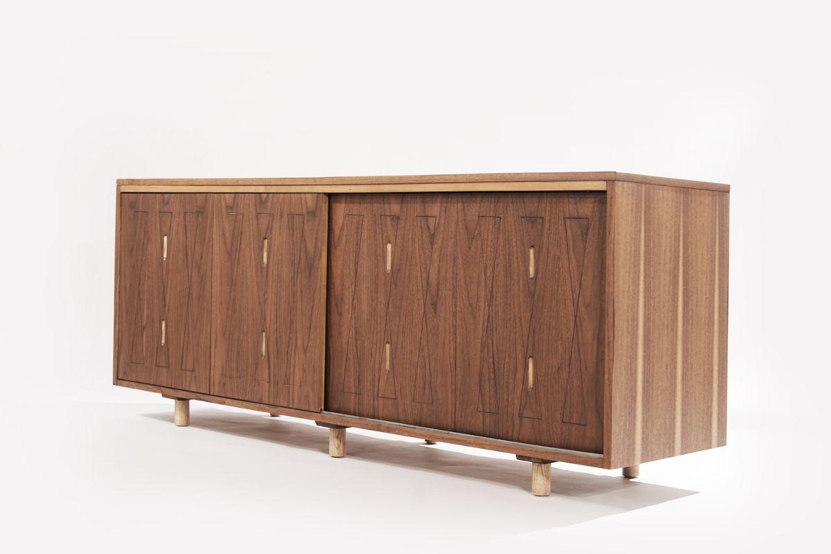 Organic Modern Walnut Credenza, 1960s 1