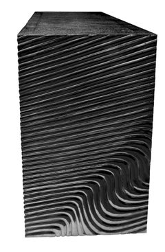 Organic Modern Wave Credenza – Carved Metal Console, Buffet, 60"