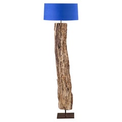 Organic Modern Weathered Timber Contemporary Floor Lamp Holland Custom Shade