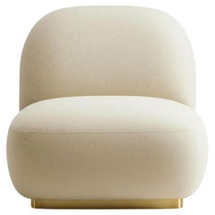 Organic Modern White Bouclé Accent Chair Susurro