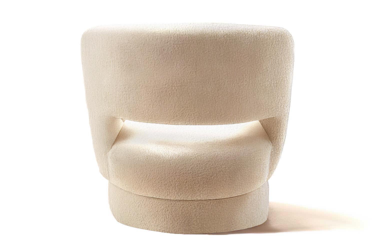 Moderner organischer weißer Bouclé-Sessel Ritual (Organische Moderne) im Angebot