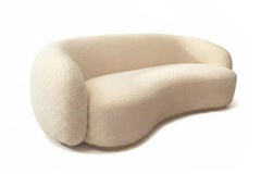 Organic Modern White Boucle Sofa Melancolía