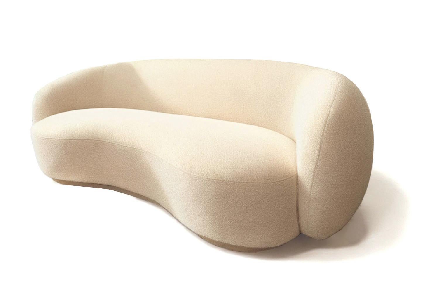 Spanish Organic Modern White Bouclé Sofa Melancolía For Sale