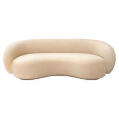 Organic Modern White Bouclé Sofa Melancolía
