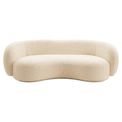 Organic Modern White Boucle Sofa Melancolía