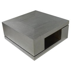 Organic Modern White Bronze Coffee Table, Convertible Side Tables