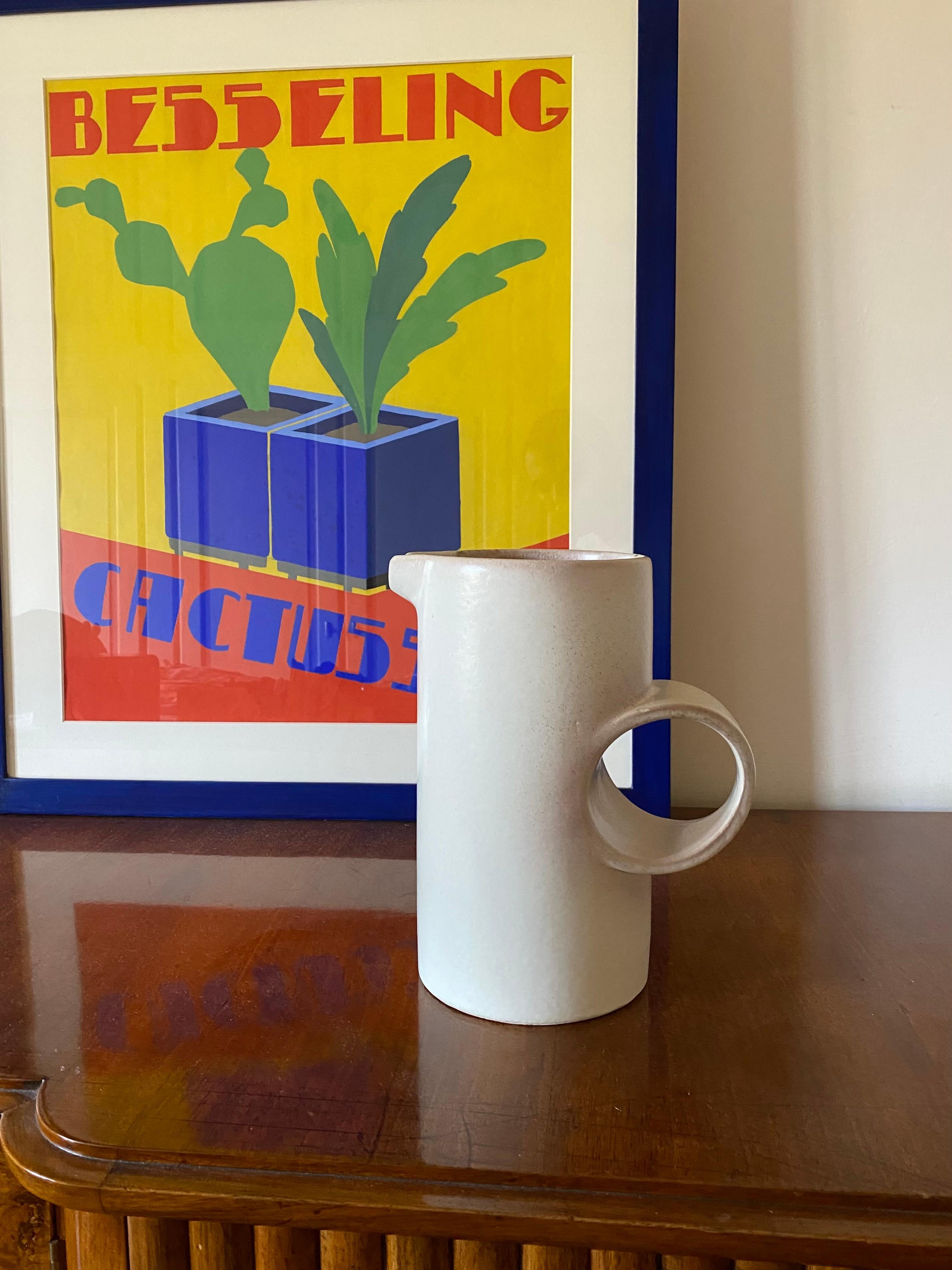 Organic modern white ceramic vase / jug, La Sfera Italy 1980s For Sale 7