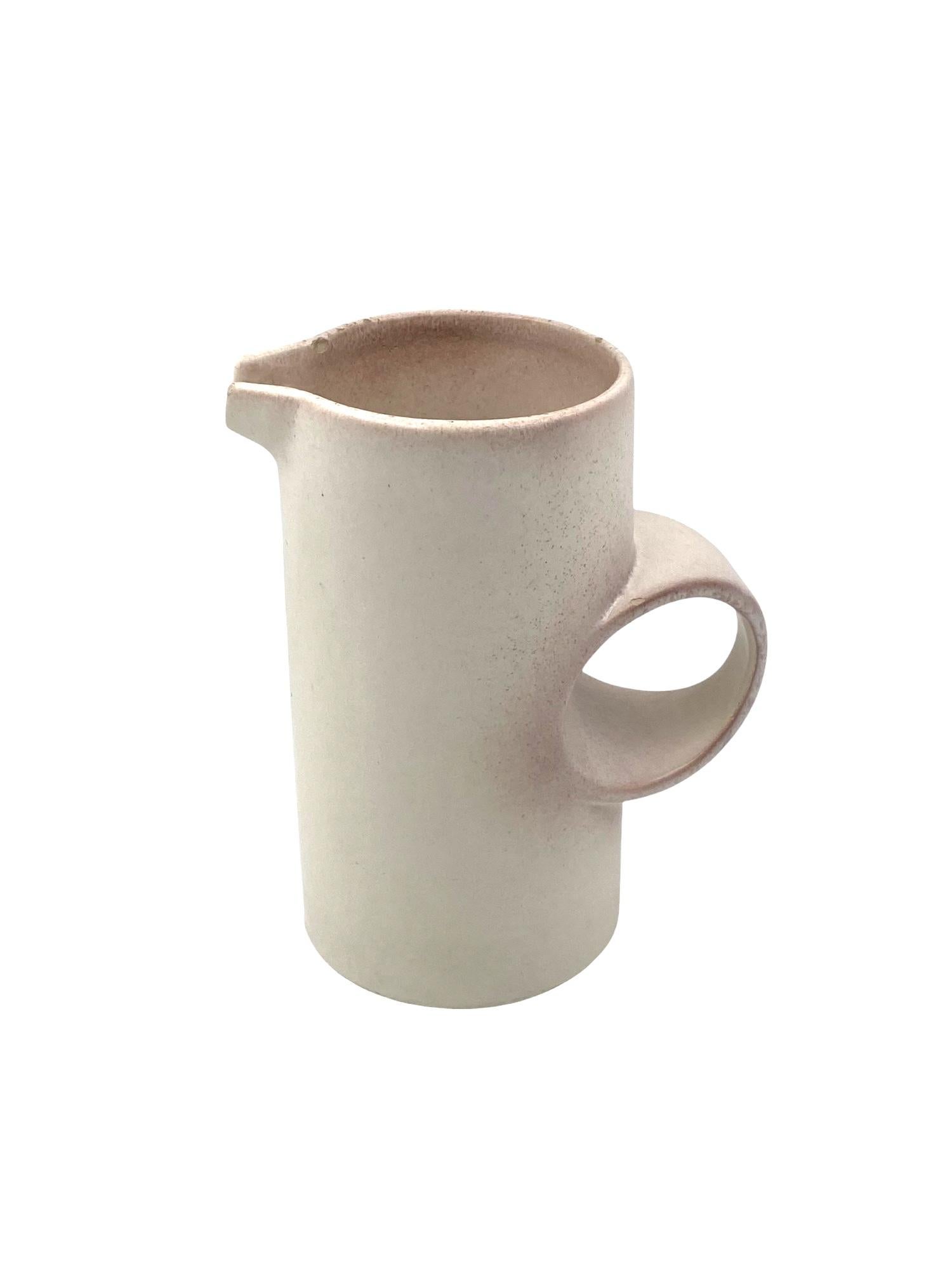 Ceramic Organic modern white ceramic vase / jug, La Sfera Italy 1980s For Sale