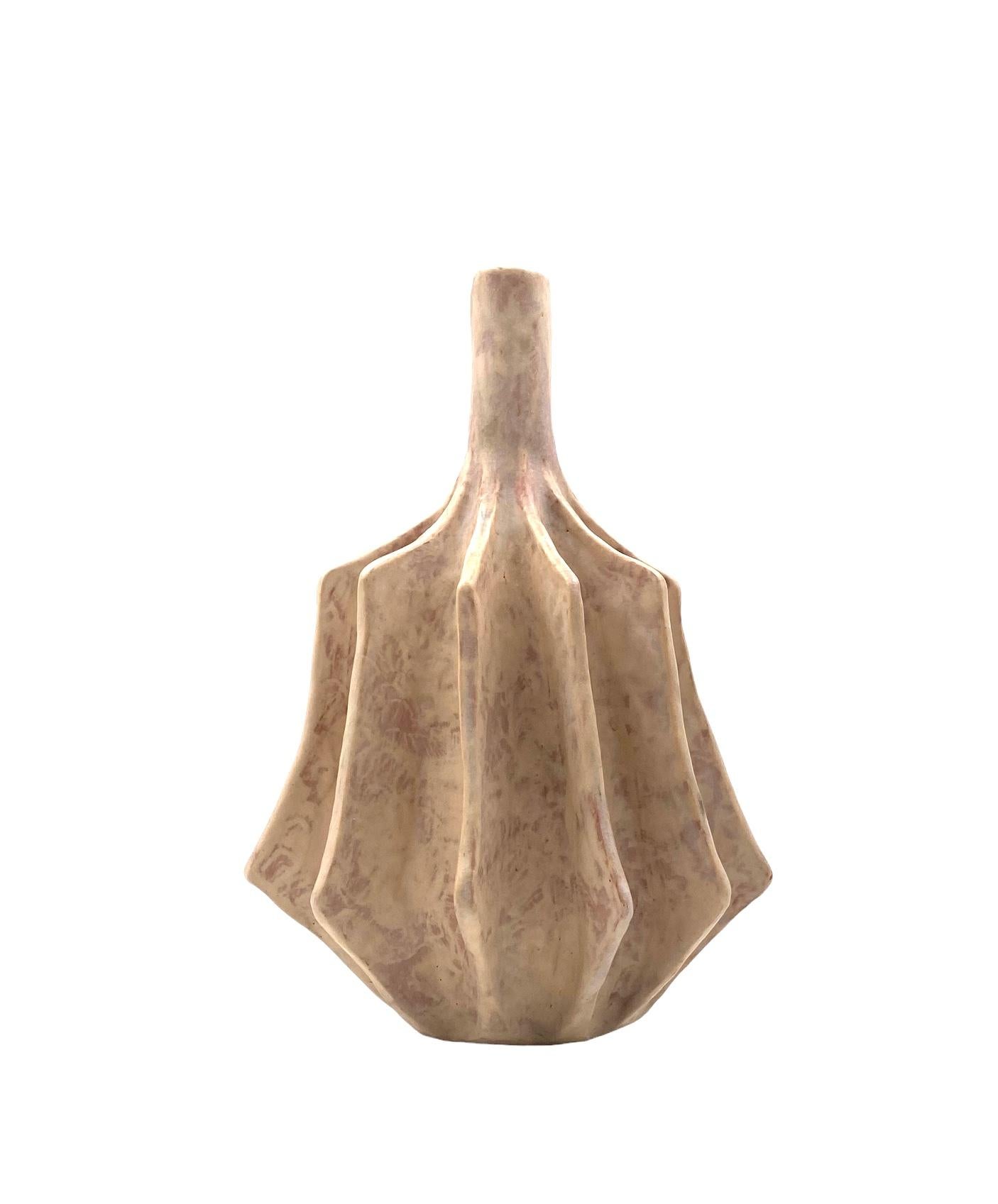 Organic modern white earthenware vase, France 1970s in vendita 6