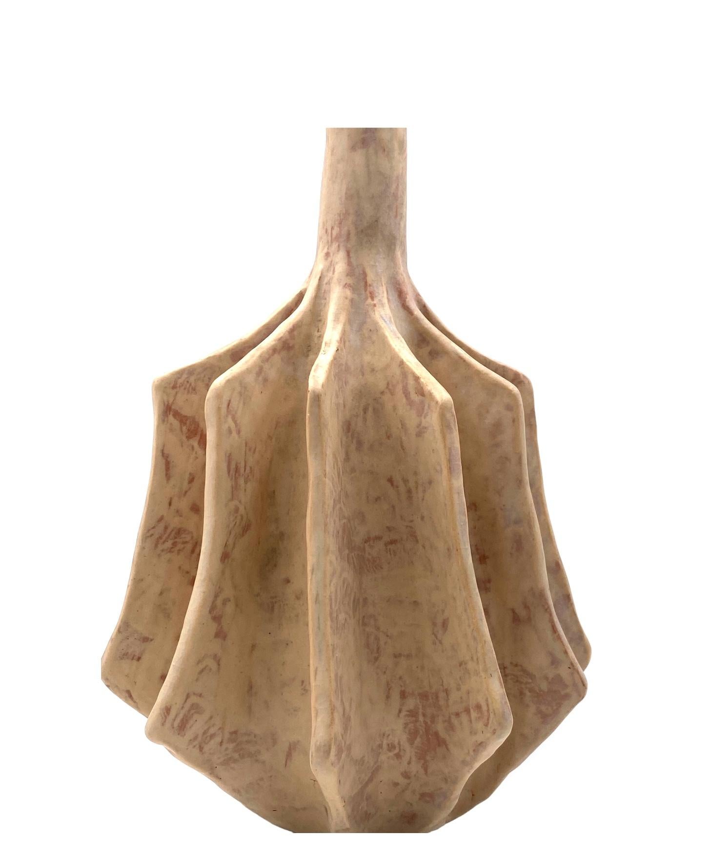 Organic modern white earthenware vase, France 1970s in vendita 9