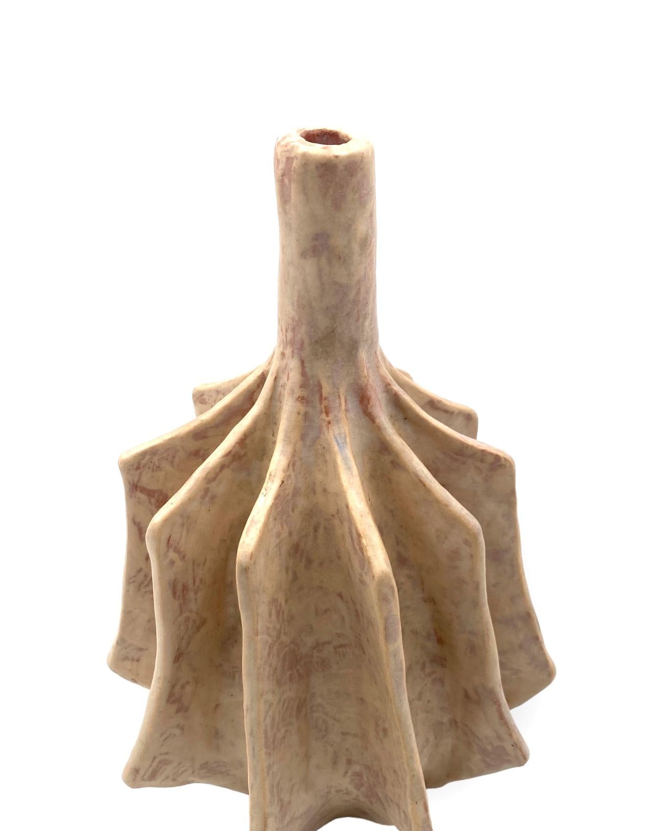 Organic modern white earthenware vase, France 1970s in vendita 12