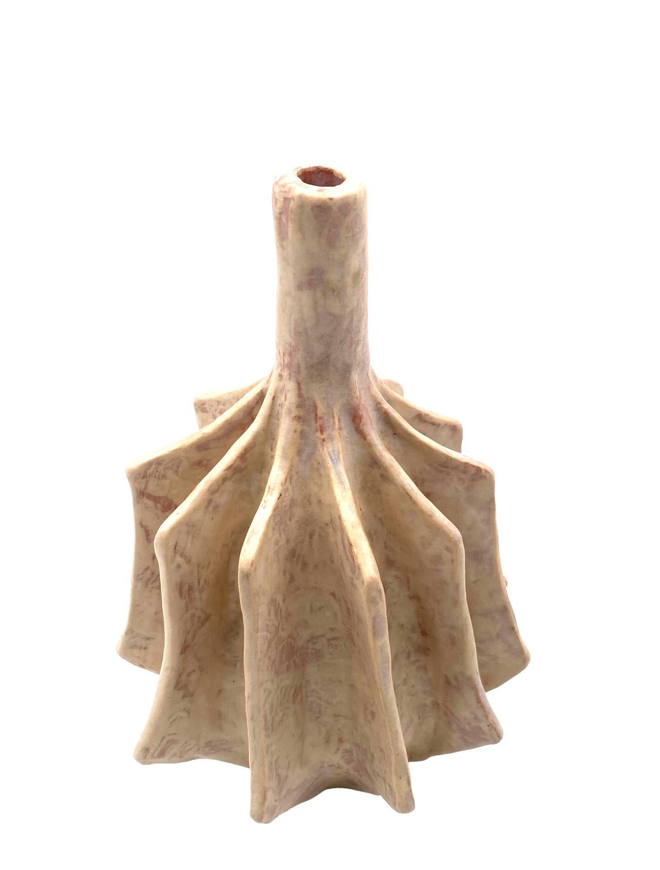 Organic modern white earthenware vase, France 1970s in vendita 13