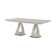 Organic Modern White Extending Dining Table